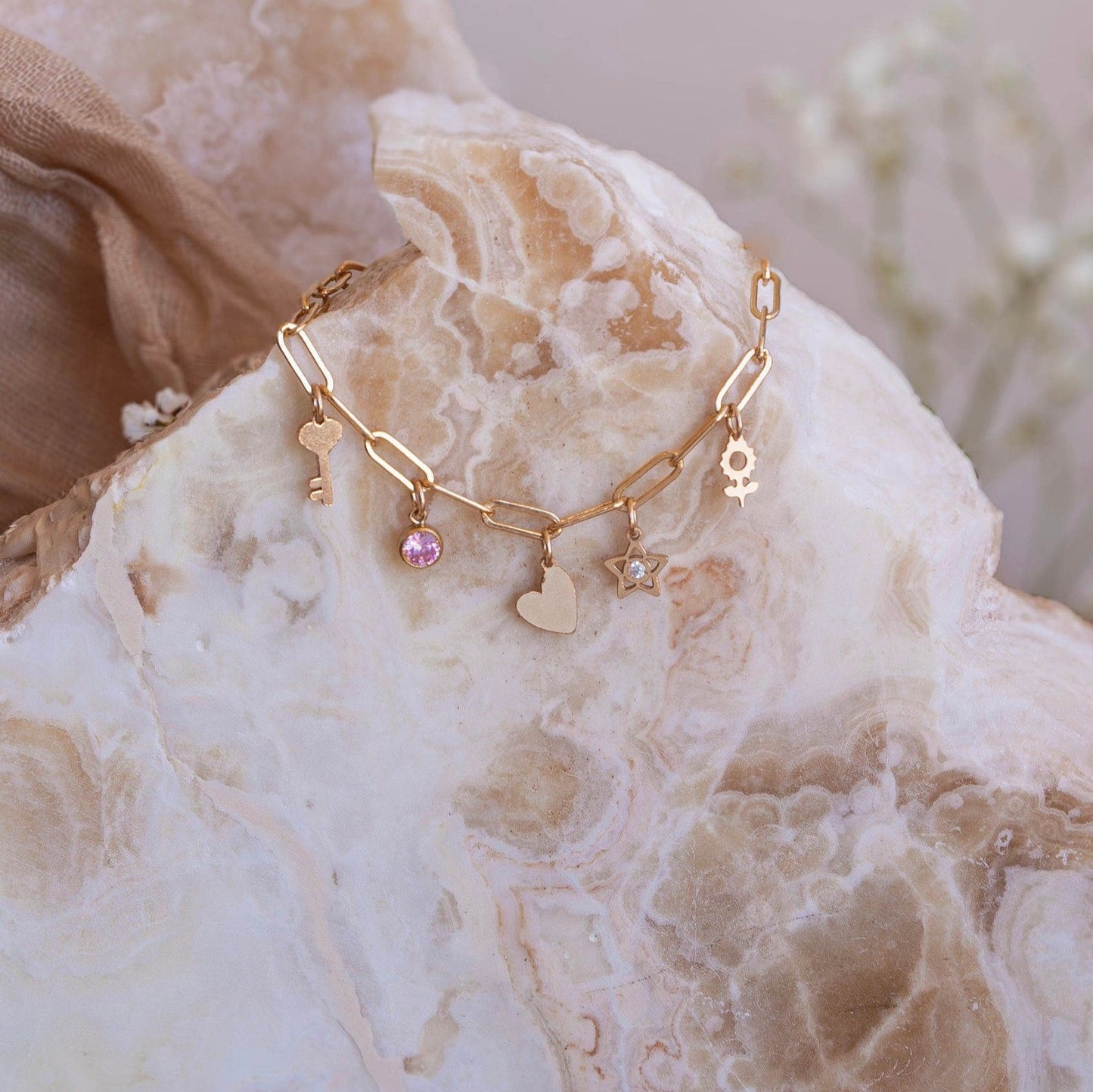 14k Gold Filled Large Charm Necklace