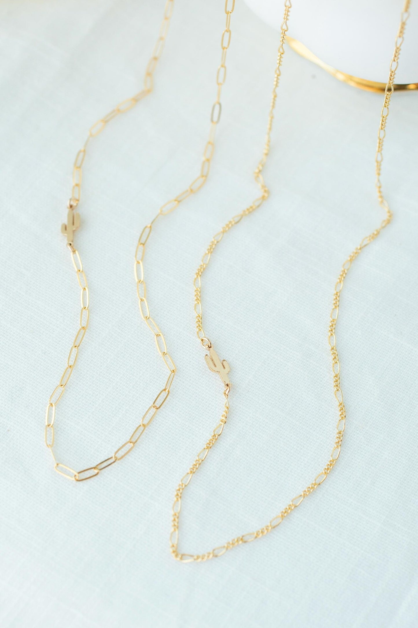 Dainty Sideways Saguaro Necklace