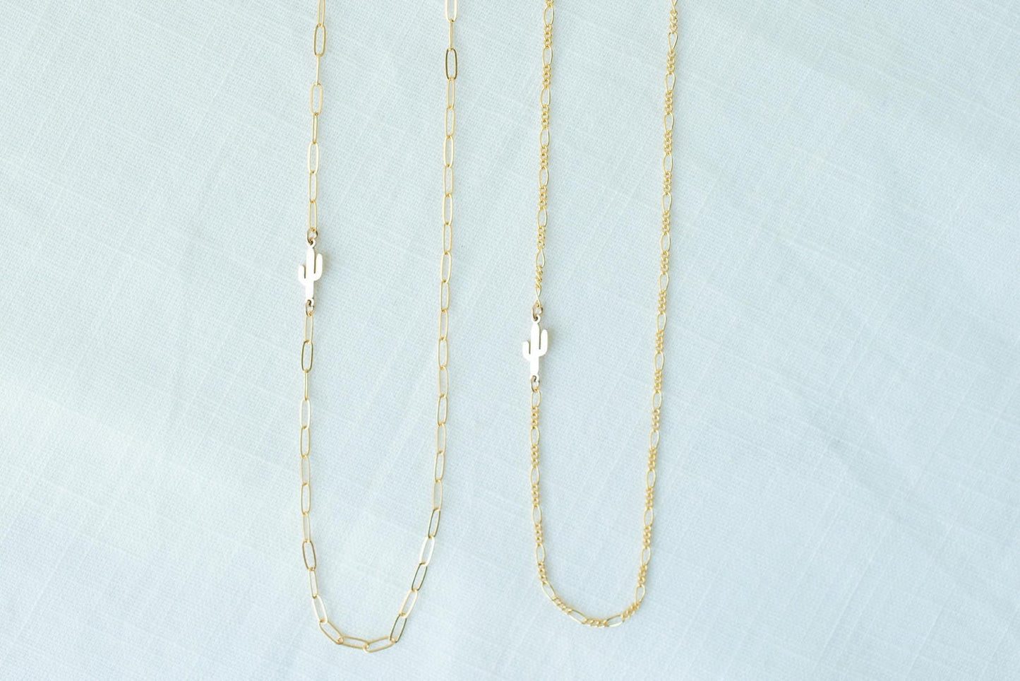 Dainty Sideways Saguaro Necklace