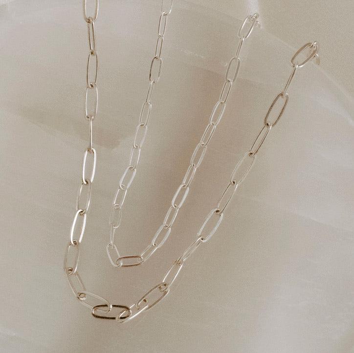 Sterling Silver Paperclip Necklace