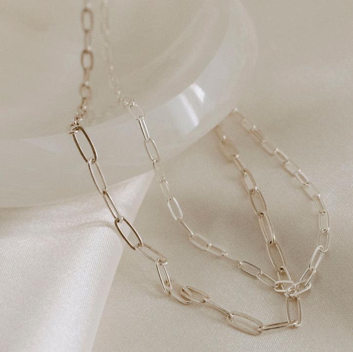 Sterling Silver Paperclip Necklace