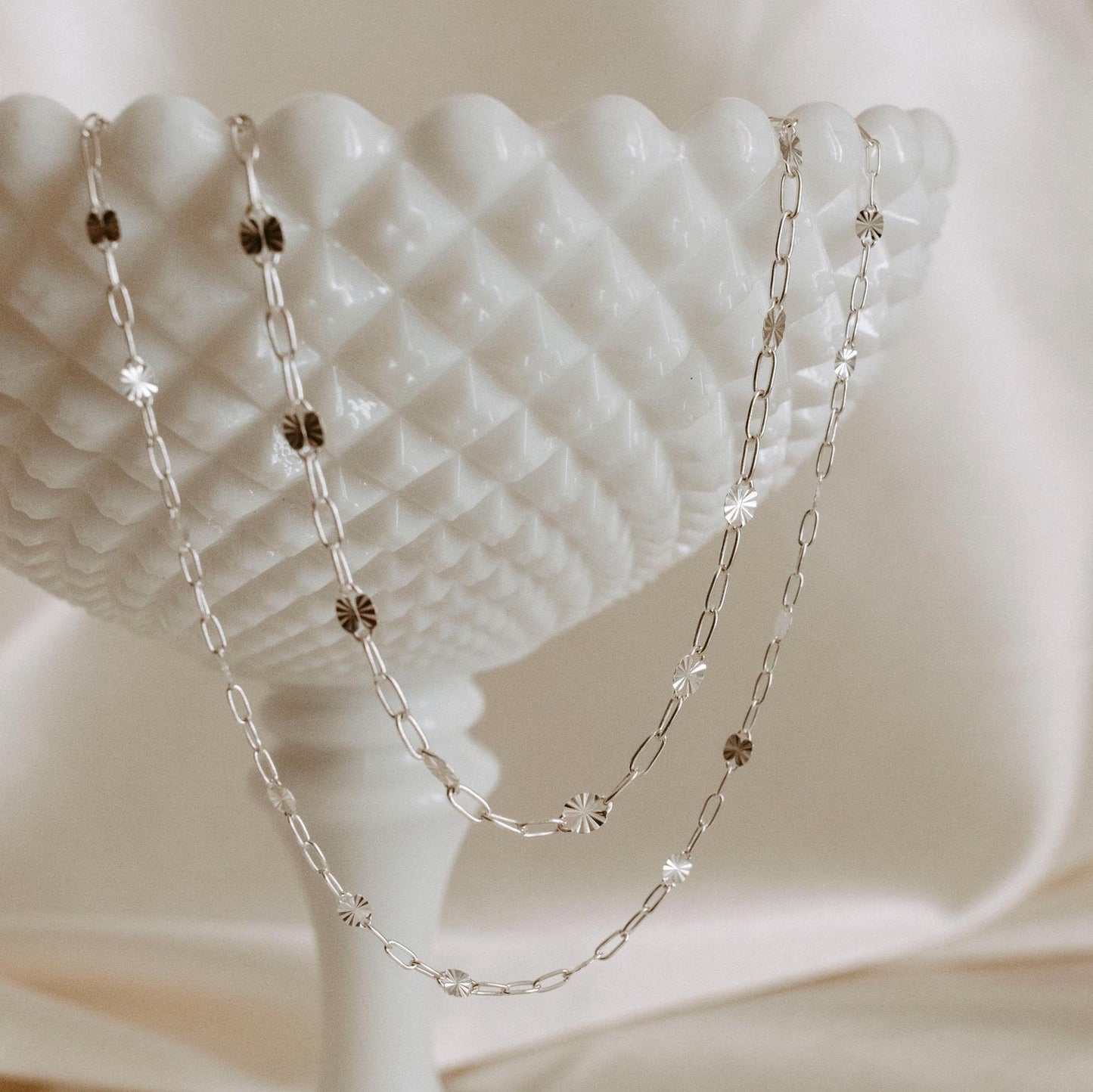Sterling Silver Sequin Necklace