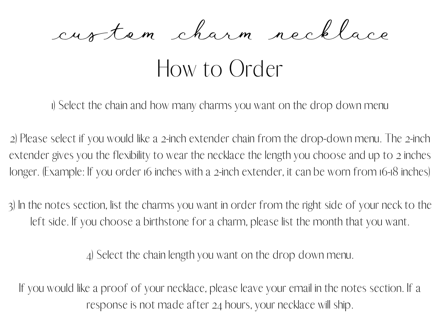 charm necklace chain for her