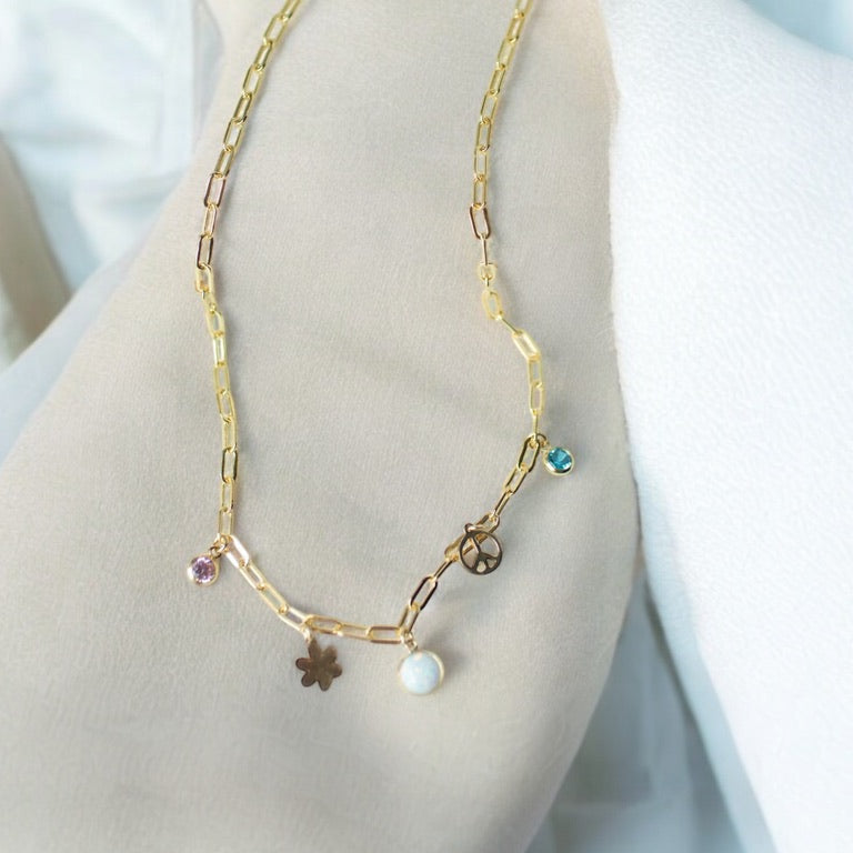 gold filled charm necklace
