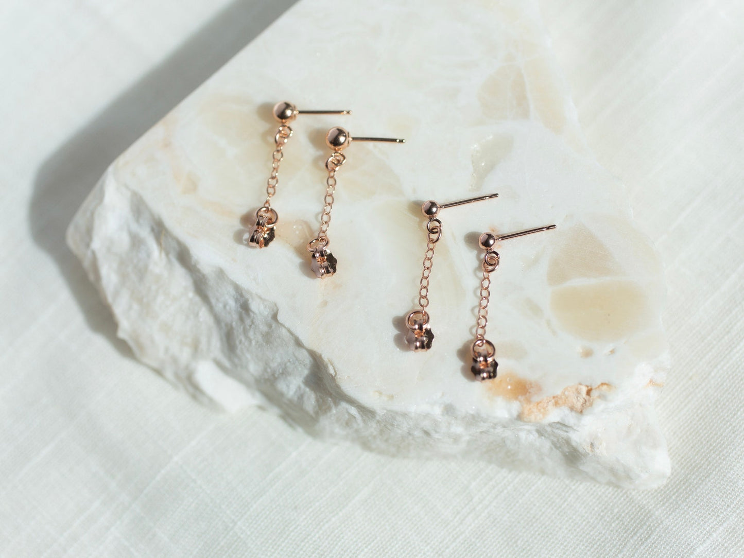Rose Gold Mini Chain Earrings
