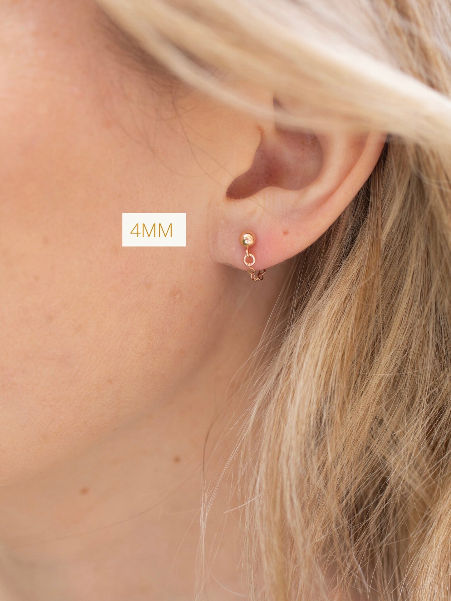 Rose Gold Mini Chain Earrings