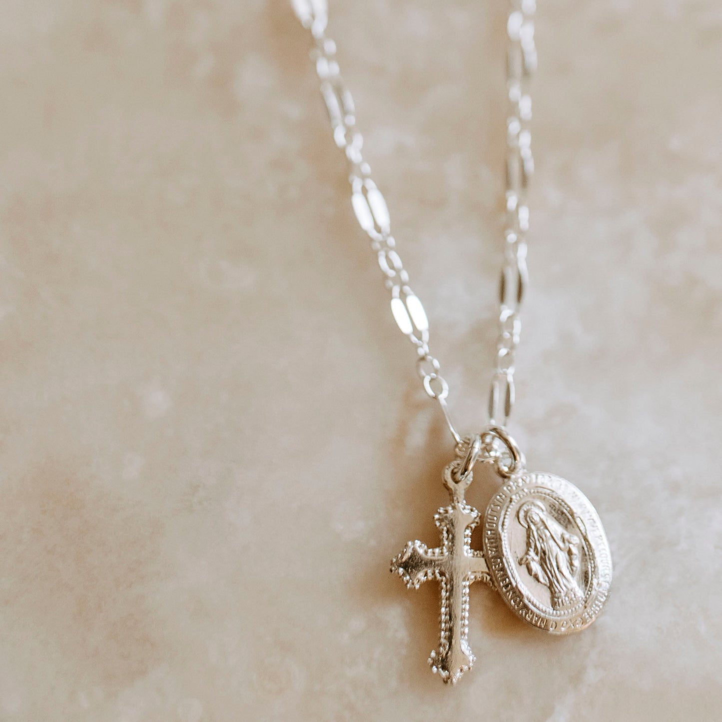 miraculous metal silver necklace