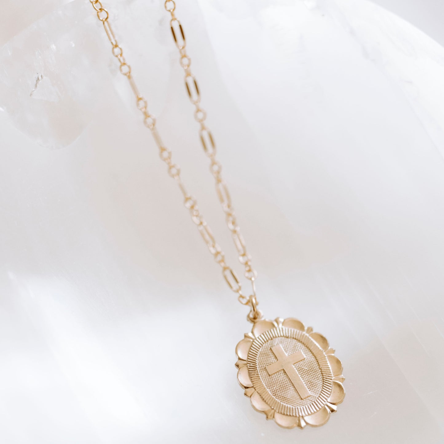 Round Cross Necklace