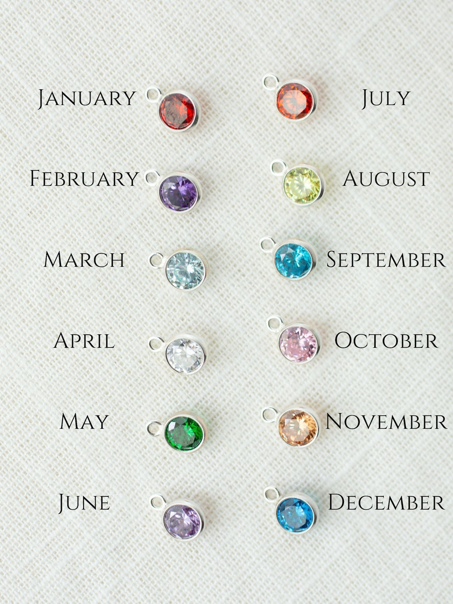sterling silver birthstones