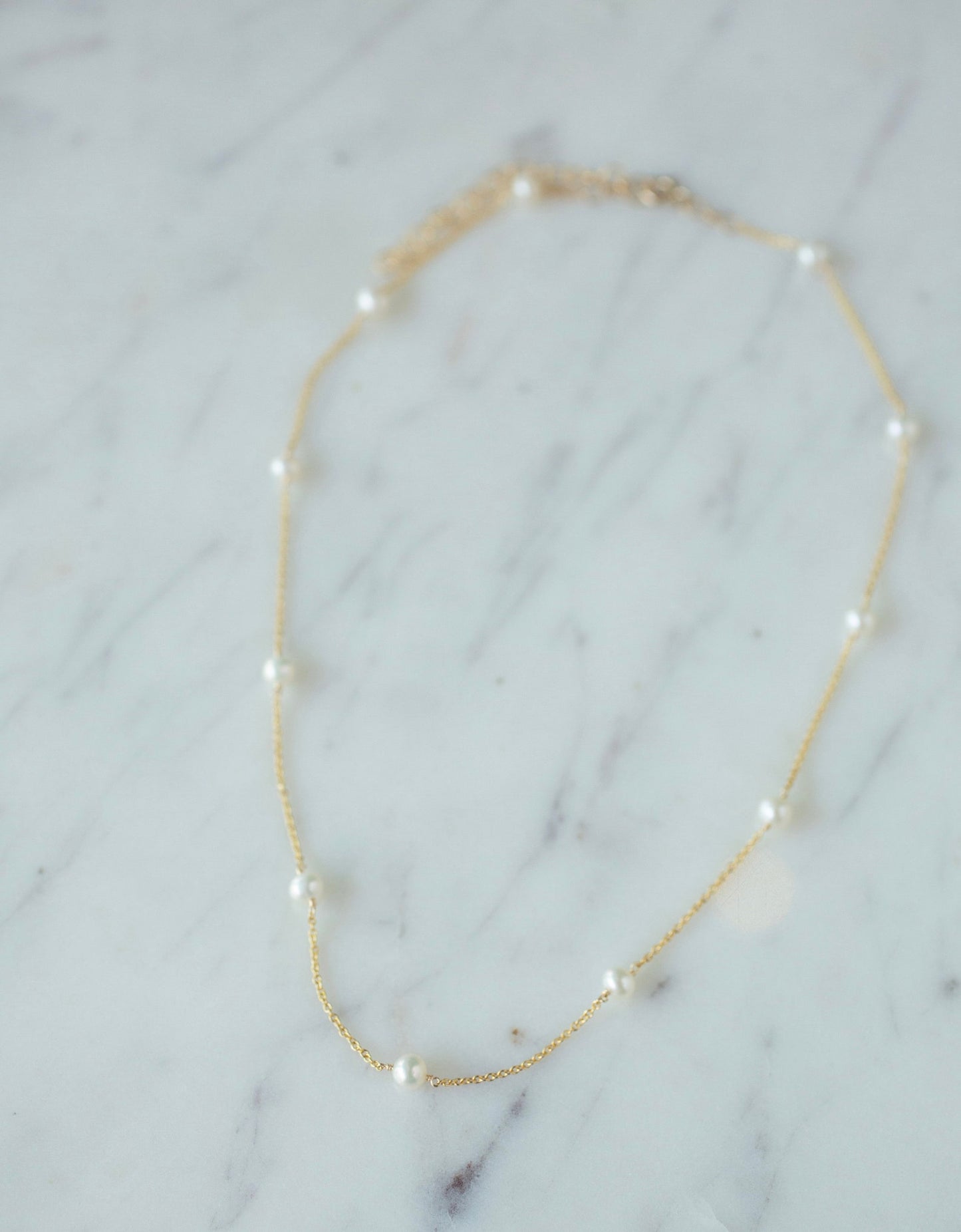14k Gold Pearl Choker Necklace For Women
