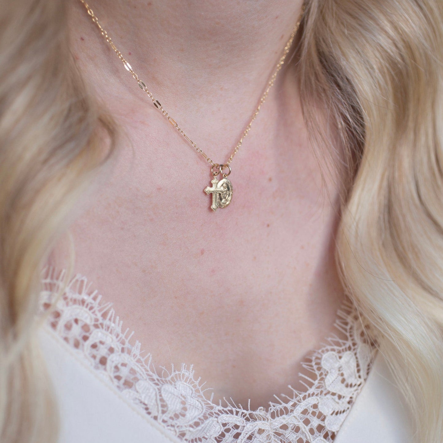 Virgin Mary Cross Necklace For Women