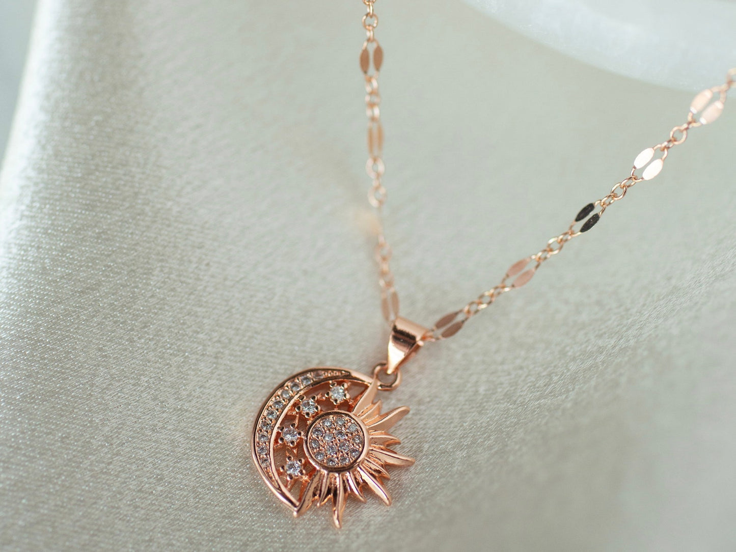 Rose Gold Solar Eclipse Necklace