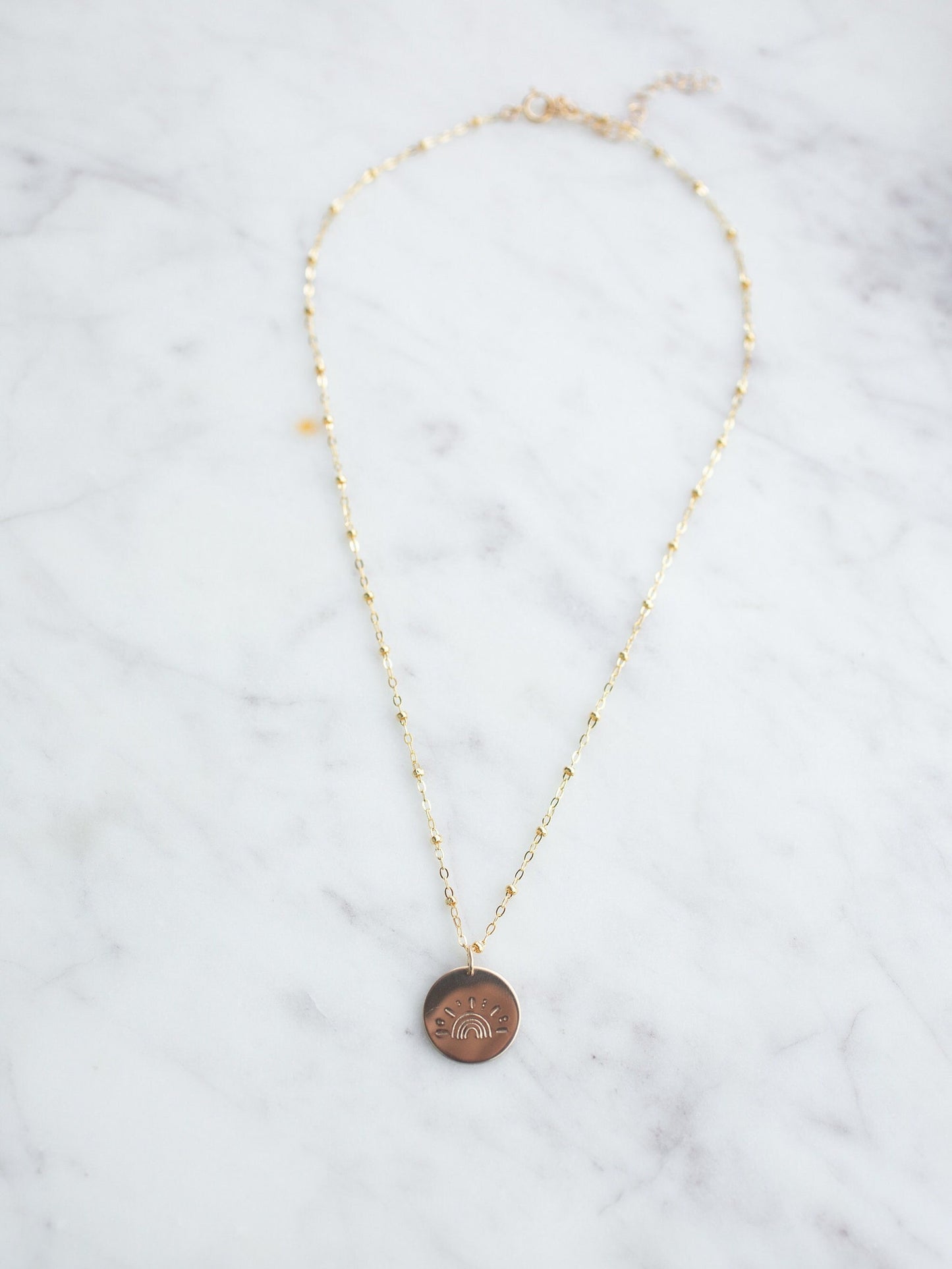Shining Rainbow Disc Necklace