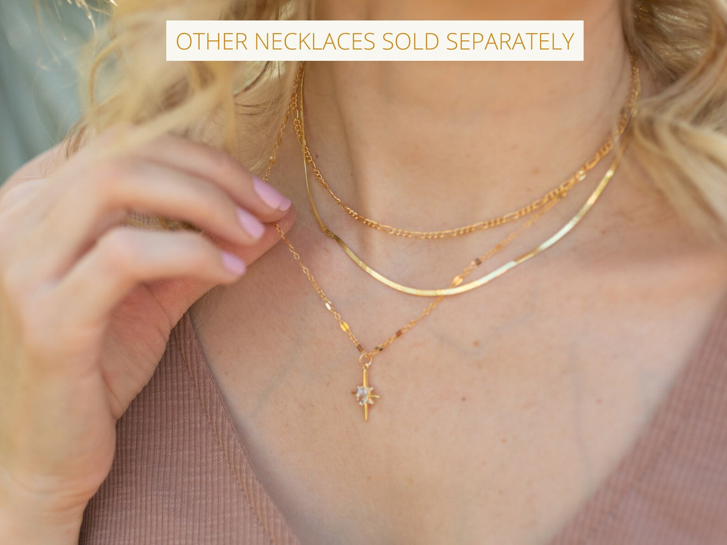 Gold Small Herringbone Necklace
