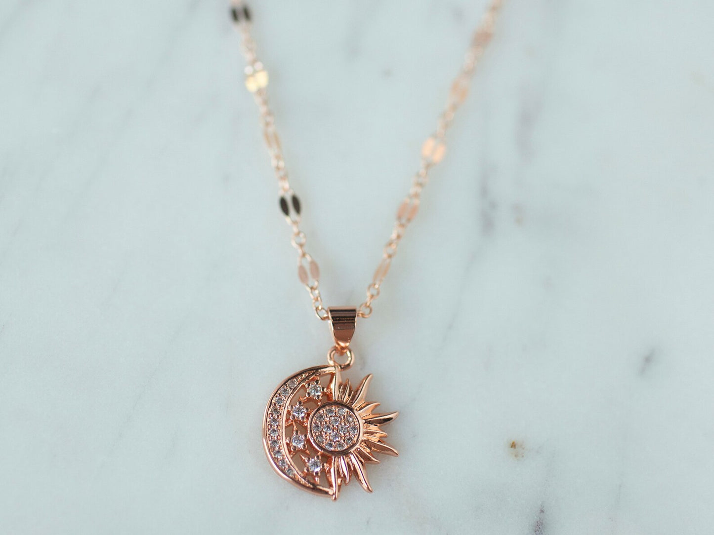 Rose Gold Solar Eclipse Necklace