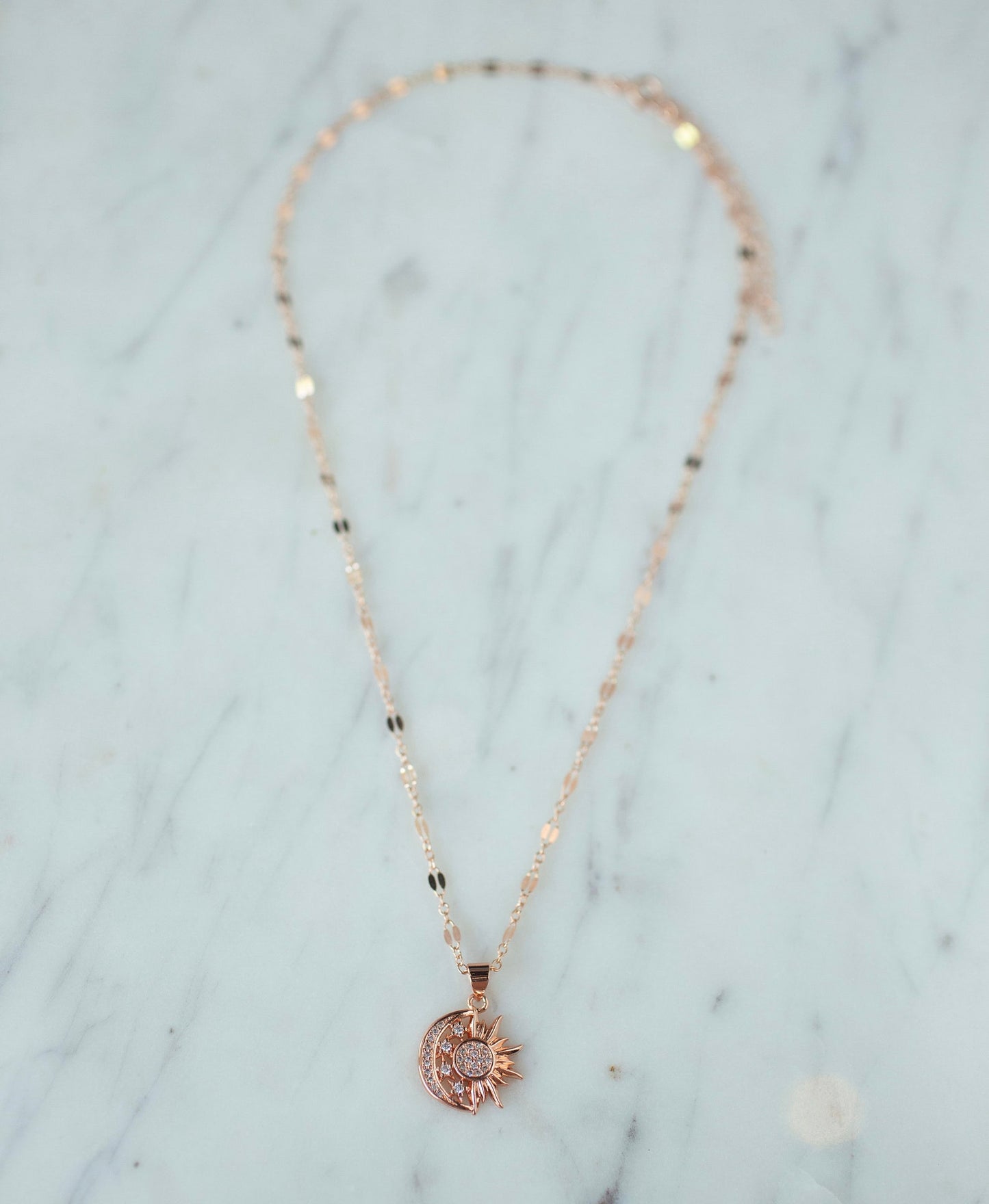 Rose Gold Solar Eclipse Necklace