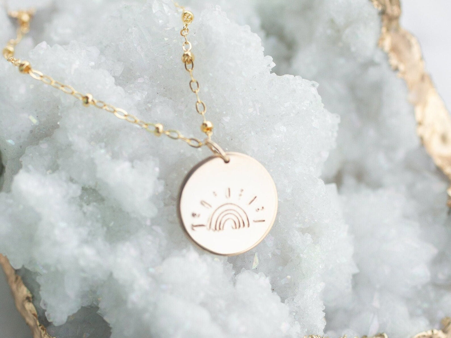 Shining Rainbow Disc Necklace