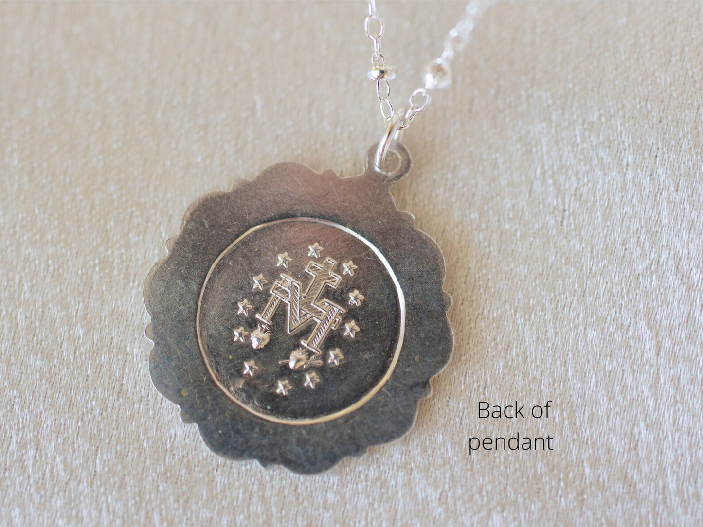 Silver Large Mary Necklace