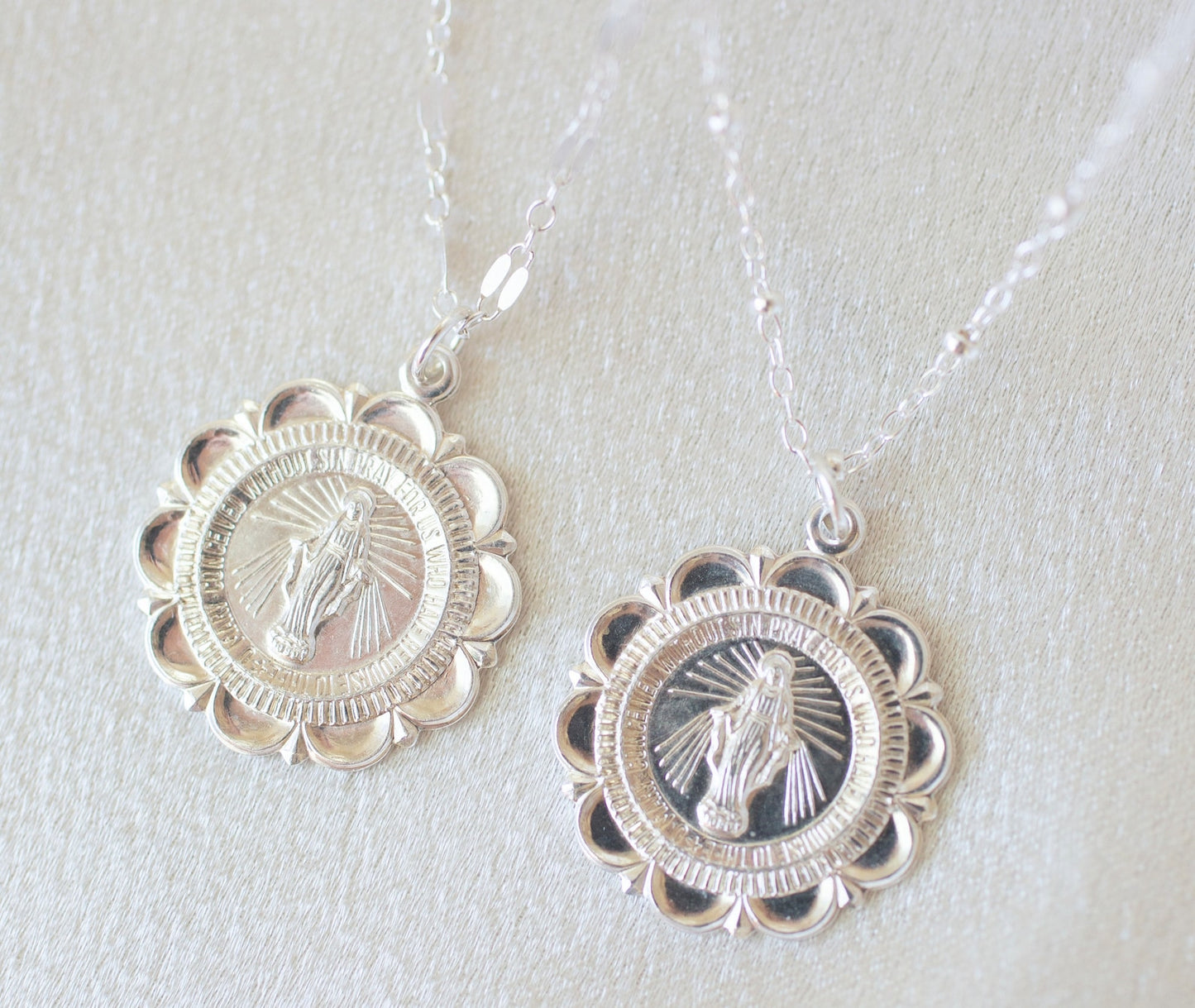 Silver Large Mary Necklace