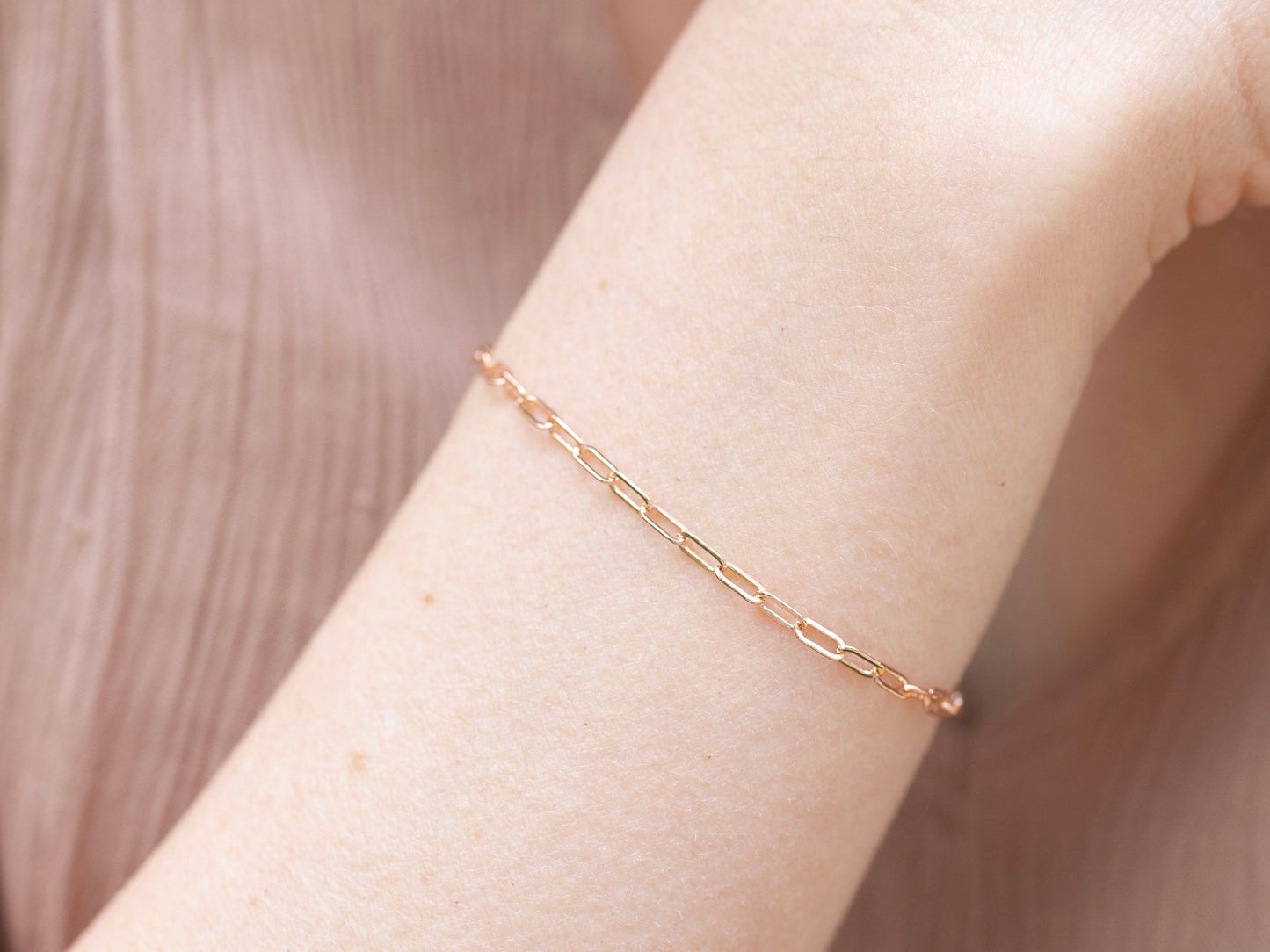 paperclip necklace rose gold