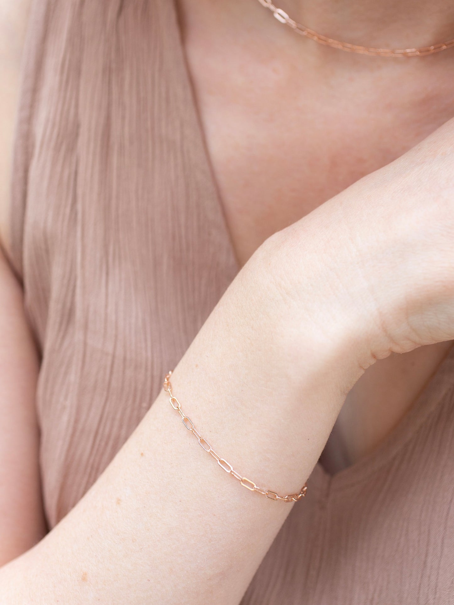 rose gold paperclip chain necklace