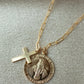 Gold Mary Cross Necklace