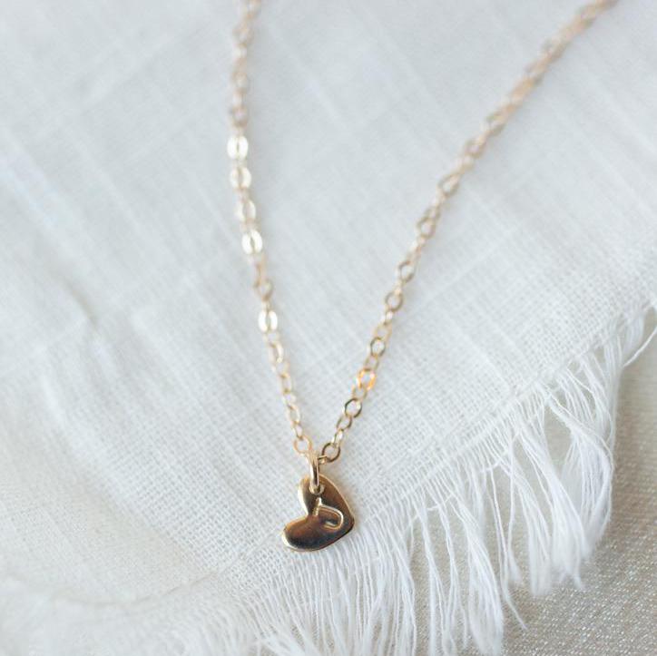 Tiny Heart Initial Necklace