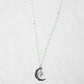 Silver Crescent Lucky Star Necklace