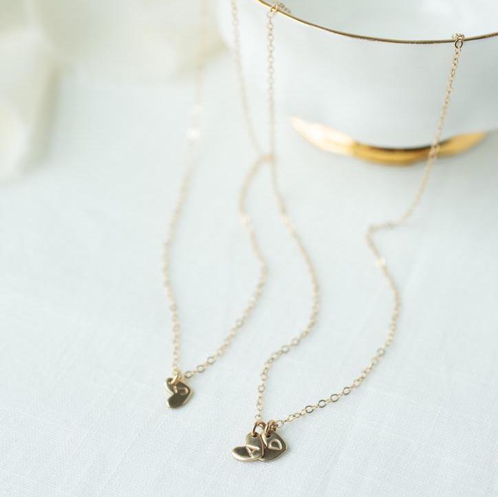 Tiny Heart Initial Necklace