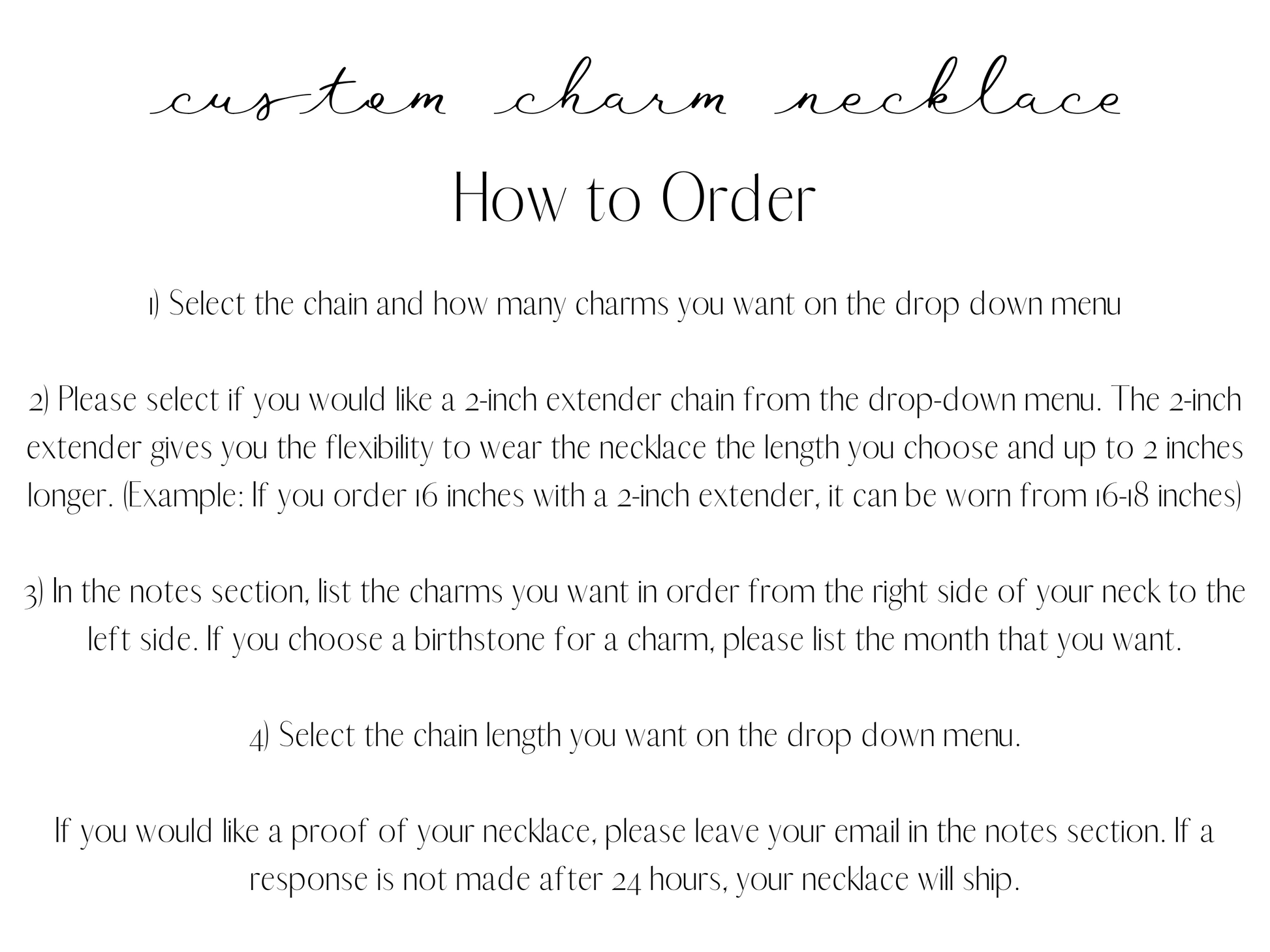 charm necklace chain for her