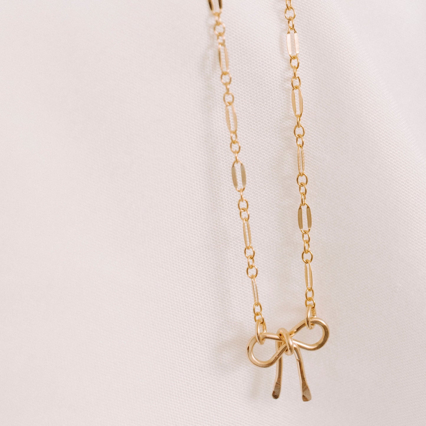 gold filled bow necklace 