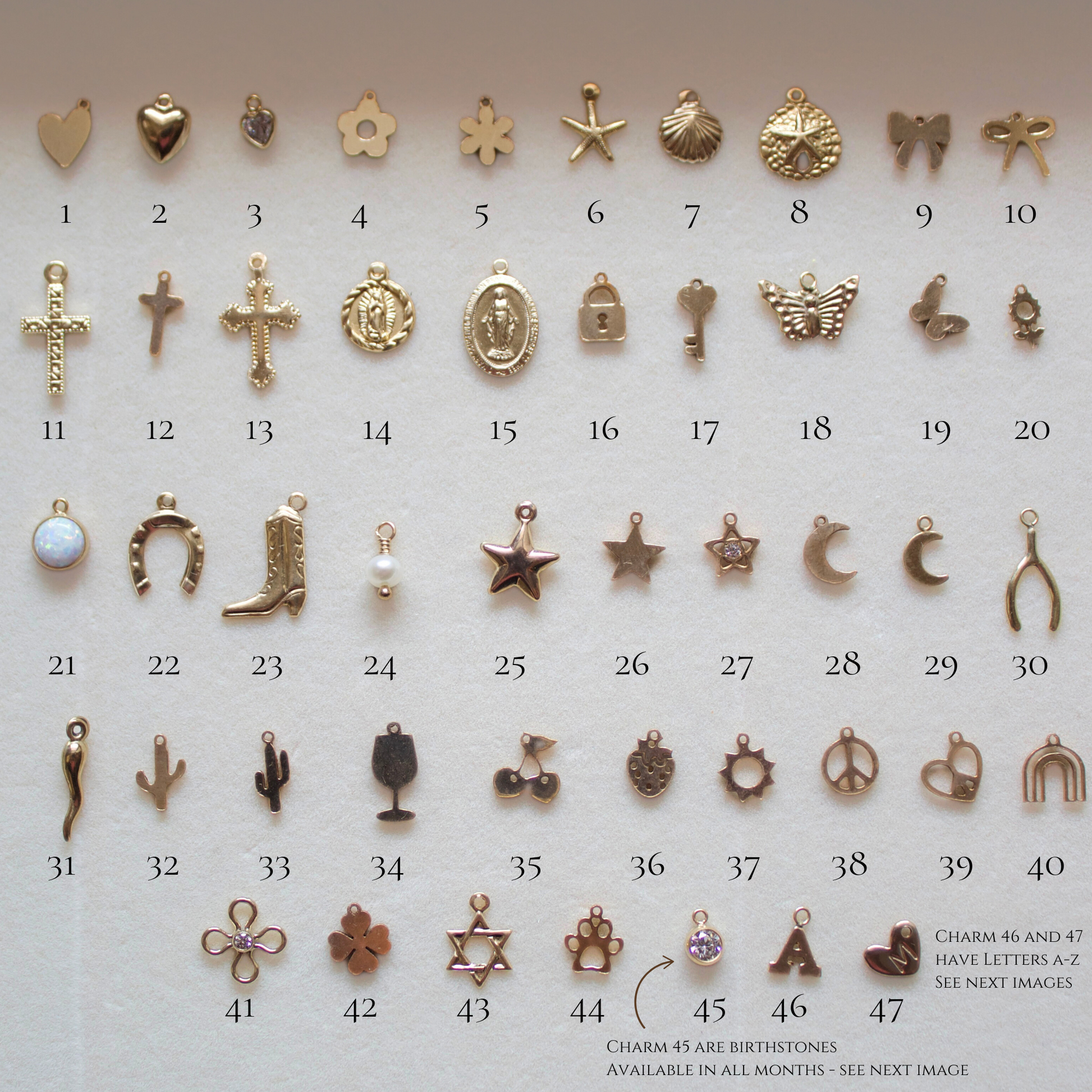 Gold Filled Dainty Charms 