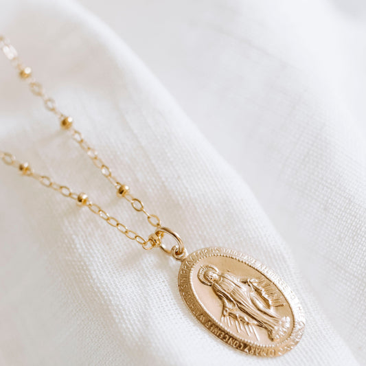 Gold Filled Mary Necklace