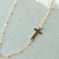 Gold Filled Sideways Cross Necklace