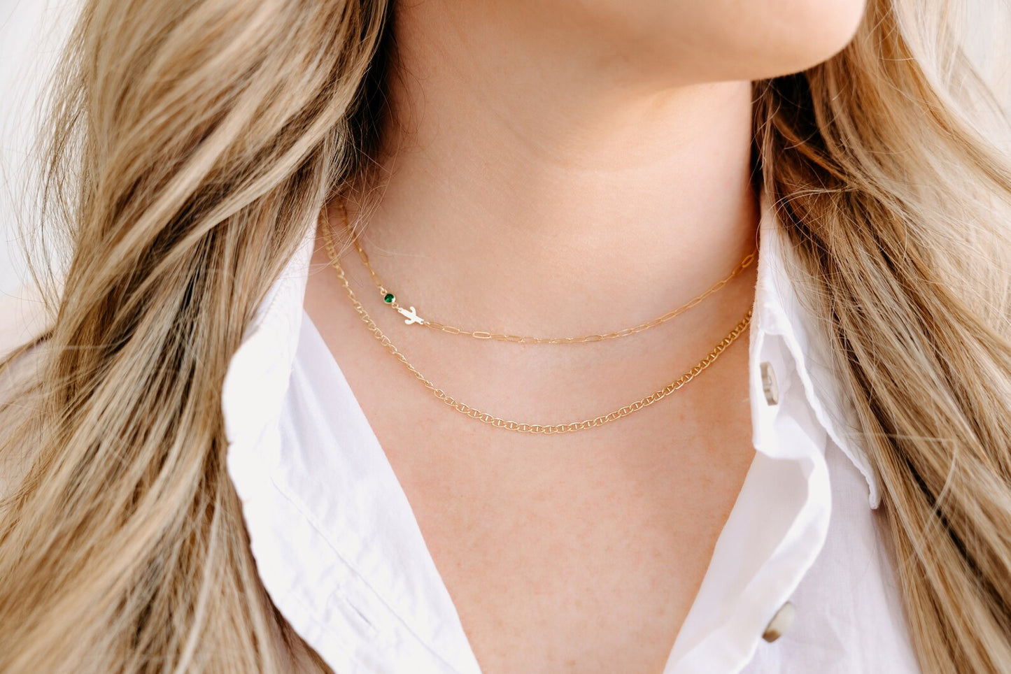Gold Filled Cactus Birthstone Necklace