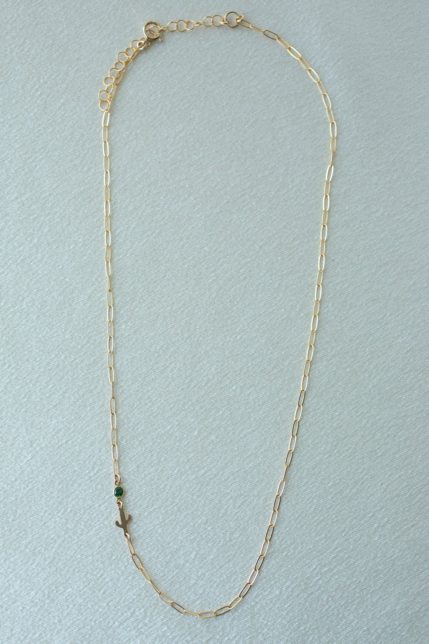 Gold Filled Cactus Birthstone Necklace