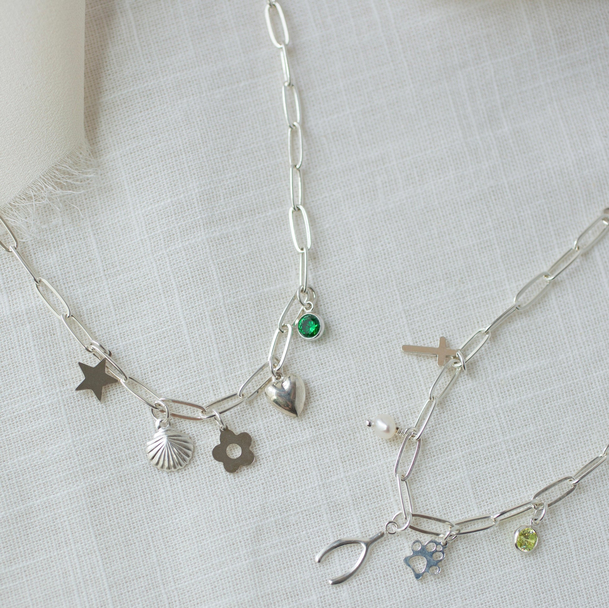 sterling silver charm necklace