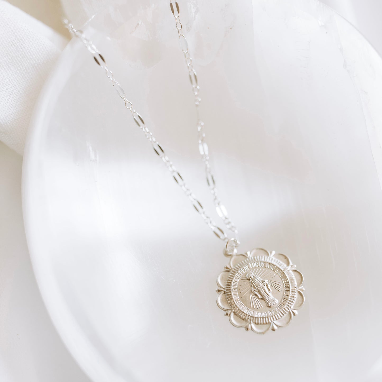 Sterling Silver Mary Necklace