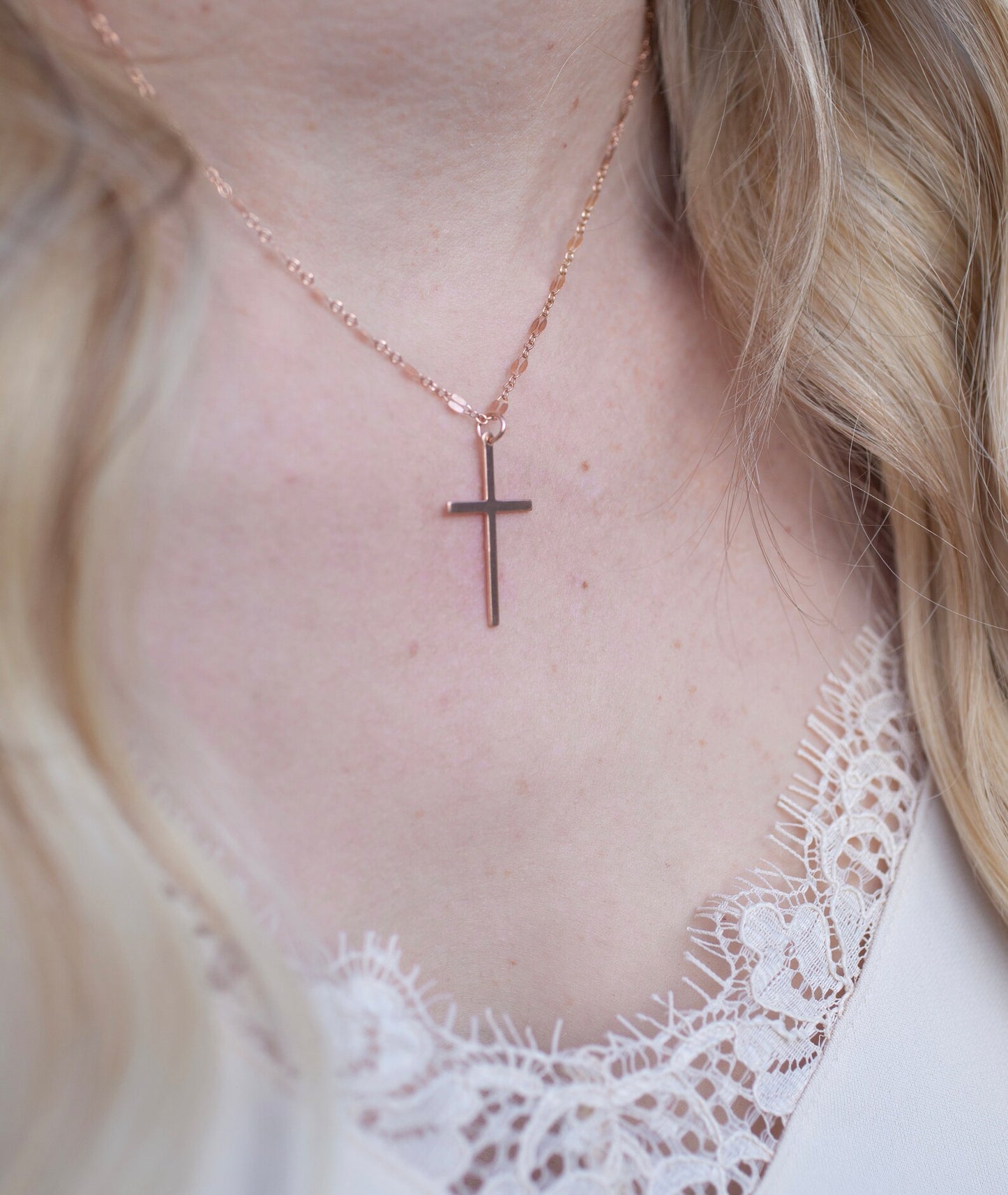 14k Gold Cross Necklace