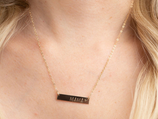 14k  Gold Mama Necklace For Mom