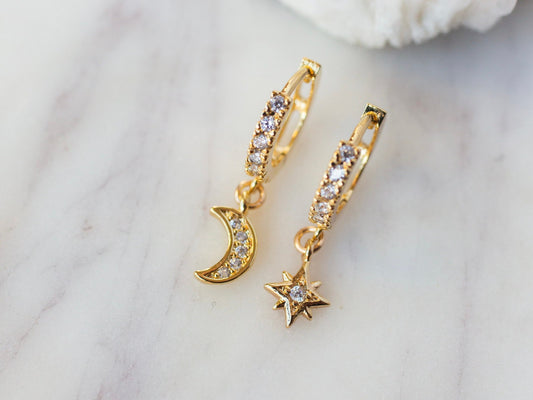 14k Gold Moonshine Huggies