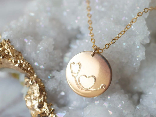 14k Gold Nurse Necklace For Women