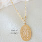 14k Gold Oval Mary Necklace