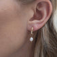 14k Gold Pearl Hoops