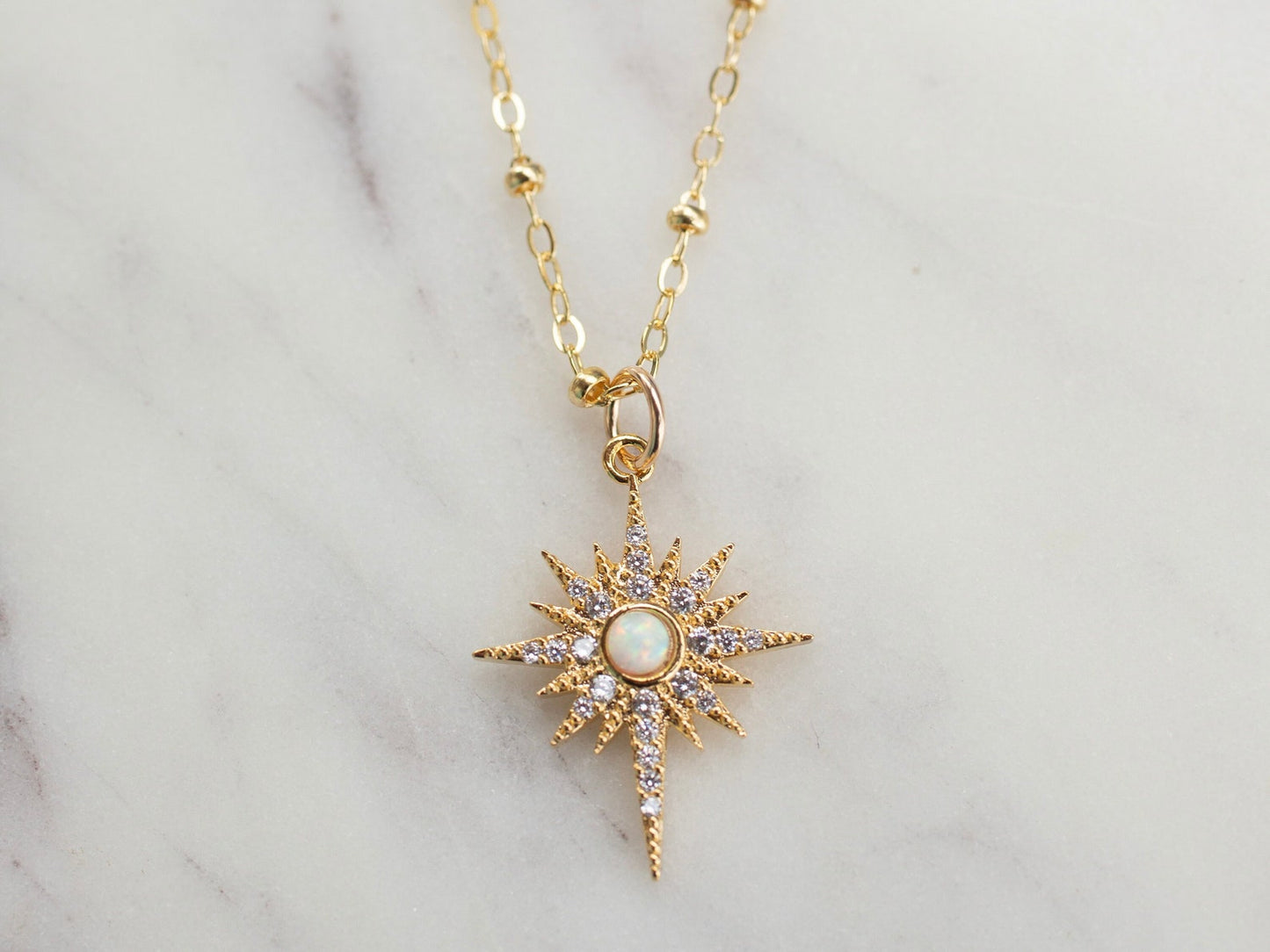 14k Gold Stardust Necklace