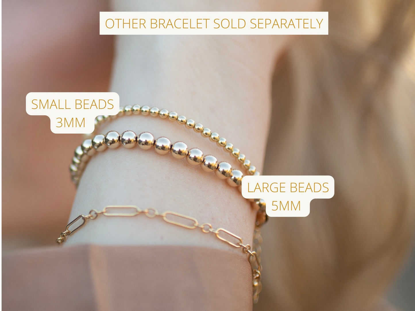 14k gold filled beaded bracelet