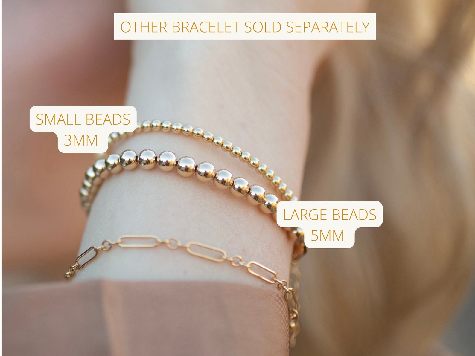 14k gold filled beaded bracelet