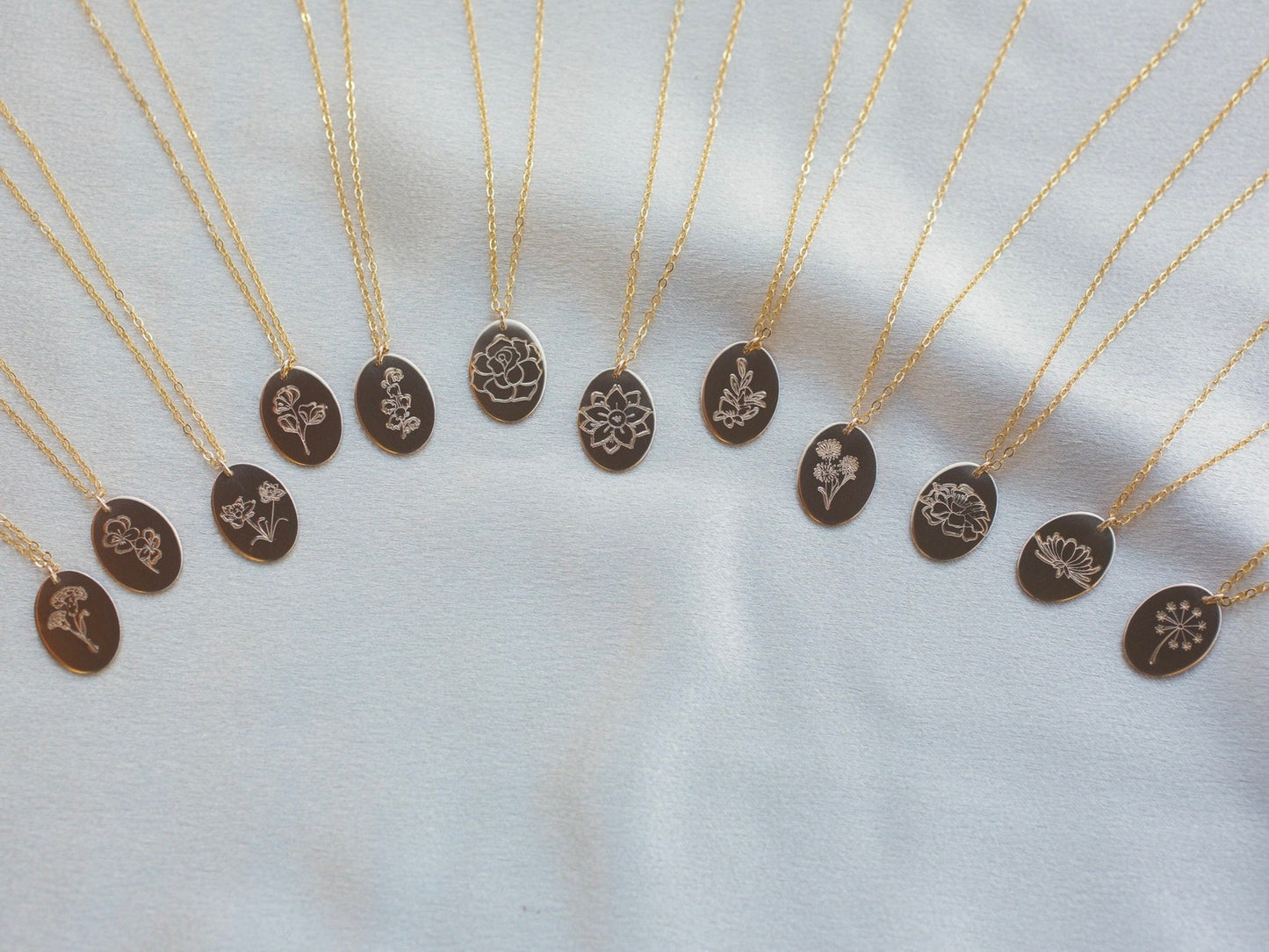 Birth Month Flower Necklace | Gold Necklace