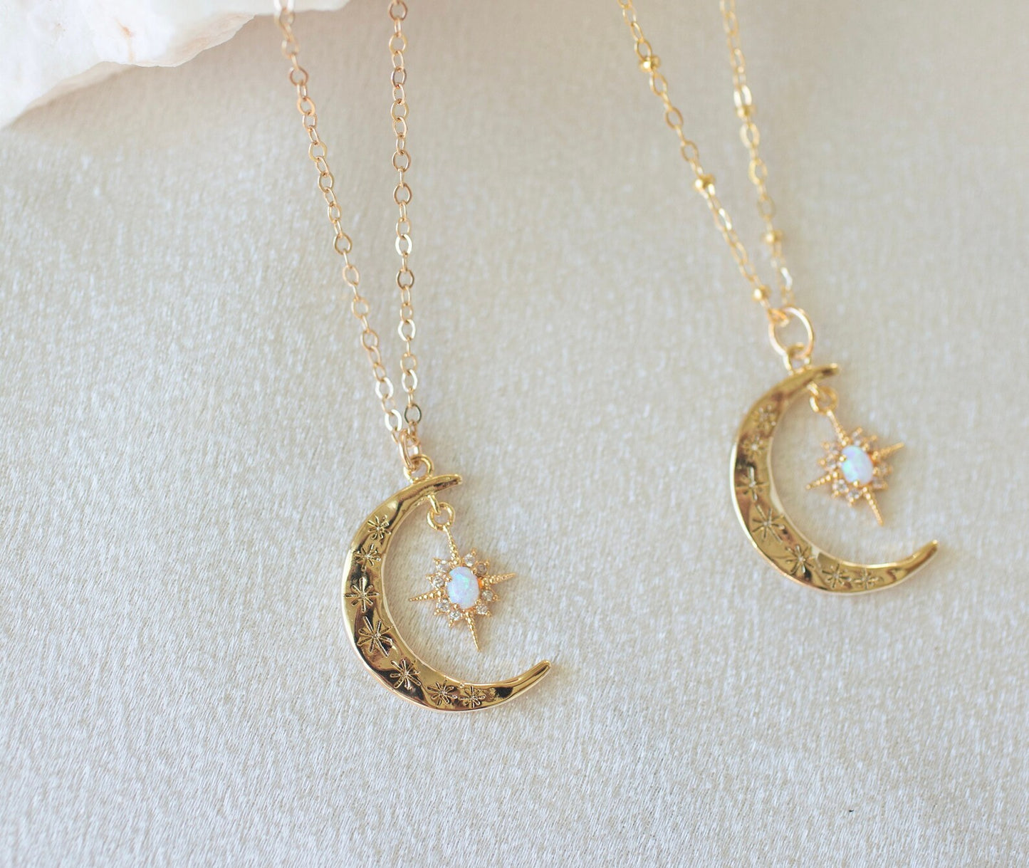 Crescent Lucky Star Necklace