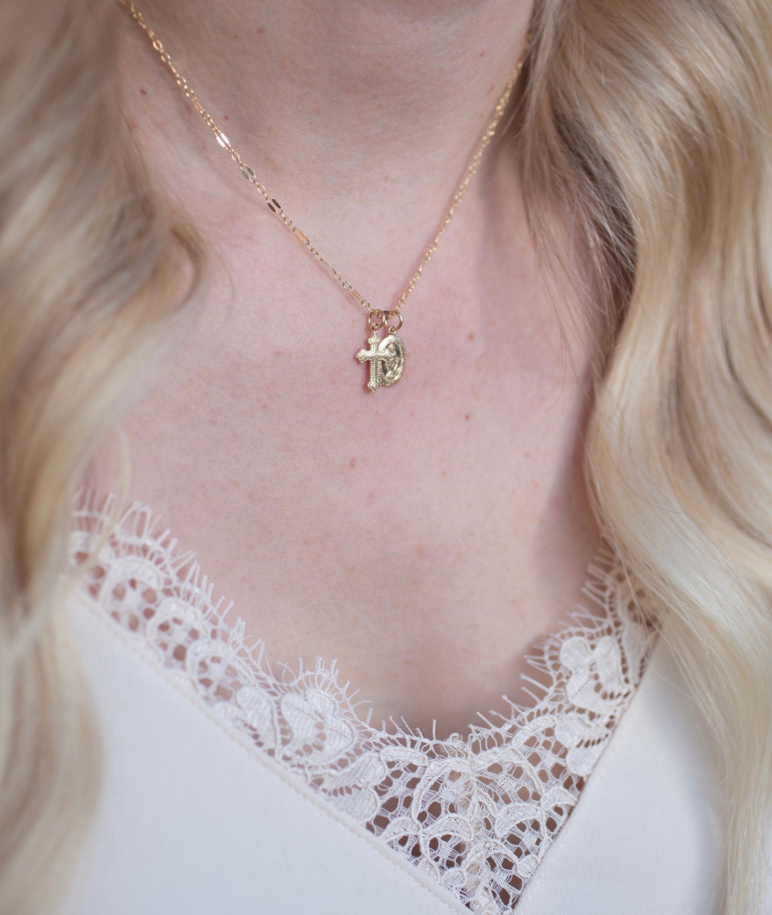 Virgin Mary Cross Necklace For Women